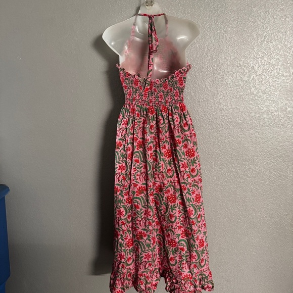 PUNK CITY PRINT Floral Halter MIDI Dress SIZE L - Picture 5 of 10